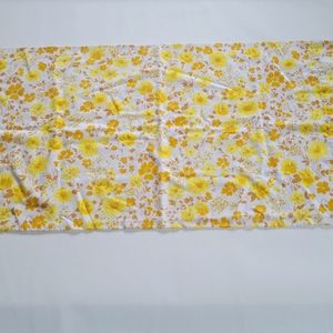 Vintage Perma Prest Yellow Gold flower power muslin queen pillowcase Cottagecore